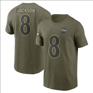 Nike Lamar Jackson Baltimore Ravens Salute to Service Name & Number T-Shirt, LG